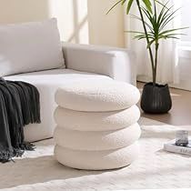 Sherpa Ottoman, Stool With Storage, Storage For Bedroom, Round Storage Ottoman, Dorm Bedroom, White Vanity, Vanity Stool, Ottoman Coffee Table, Storage Ottoman