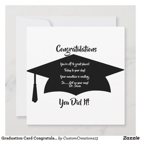 Graduation Card Congratulations Dr Seuss Quote Graduation Quotes For Boyfriend, Graduation Party Quotes, Dr Seuss Quotes, Seuss Quotes, Graduation Quotes, Graduation Card, Congratulations Graduate, Taking Notes