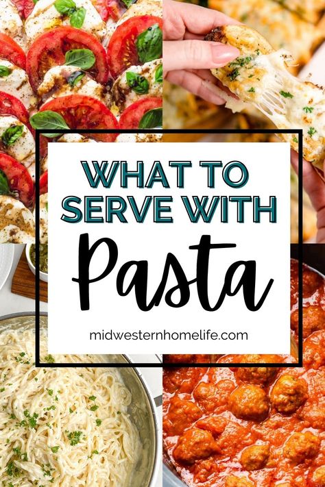 A comforting bowl of pasta is the perfect dinner for busy weeknights. It’s an easy, delicious meal that's versatile enough to share the dinner table with any of these 35 appetizers, side dishes, and sauces that pair perfectly with pasta. Spaghetti Sides Dishes, Spinach Pasta Sauce, Pasta Buffet, Italian Side Dishes, Pasta Menu, Pizza Appetizers, Spaghetti Dinner, Pasta Party, Pasta Side Dishes