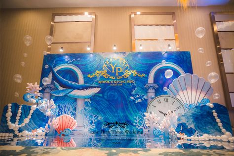 #oceanthemewedding #ocean #wedding #decoration #photobooth Little Mermaid Wedding Theme, Mermaid Wedding Theme, Under The Sea Wedding, Sea Wedding Theme, Sea Birthday Party Decorations, Little Mermaid Wedding, Under The Sea Decorations, Lost City Of Atlantis, Wedding Photobooth