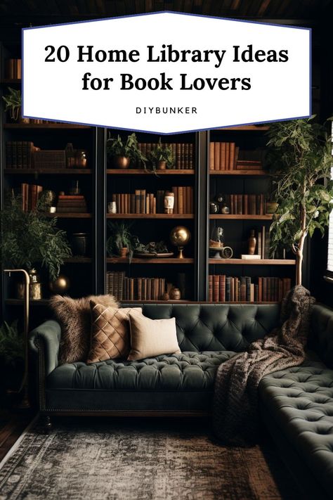 Library Den Room, Small Living Room With Library, Library Tv Room Ideas, Dark Academia Built In, Vintage Style Library, Living Room Library Fireplace, Floor To Ceiling Bookshelves Small Room, English Den Cozy Library, British Snug Room