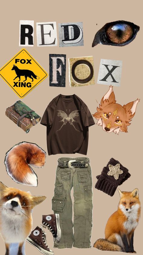 #Fox #therian #theriotype #wildandfree (for all my foxes)☆☆♡♡♡ Fox Outfit Aesthetic, Fox Therian Outfits, Fox Regressor, Therian Style, Therian Outfits, Starflesh Core, 2000's Aesthetic, Fox Clothes, Fox Outfit