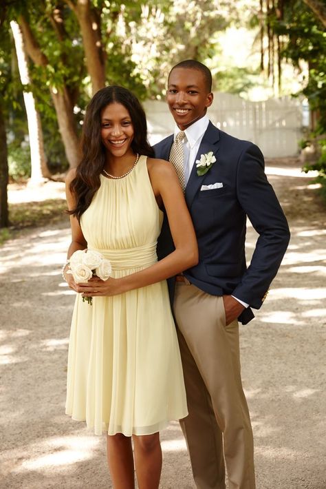 ralphlauren:  “Lauren Ralph Lauren Wedding: Gorgeous pale-yellow dresses and sharp suits are the perfect match. More: http://rlauren.co/1OjNuSq  ” Ralph Lauren Wedding, Pale Yellow Dress, Pale Yellow Dresses, African American Weddings, Yellow Dresses, Tan Pants, Yellow Wedding, Maid Dress, Cosplay Dress