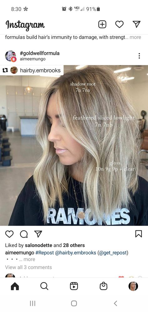 Level 7 Dimensional Blonde, Highlight Formulas Blonde Hair, Level 6 Lowlights In Blonde Hair, Blonde Balayage Shades Eq Formula, Blonde Root Smudge Formula, Blonde Hair Formulas Redken Shades, Seamless Grow Out Blonde, Lived In Blonde Placement, Level 8 Blonde Formula