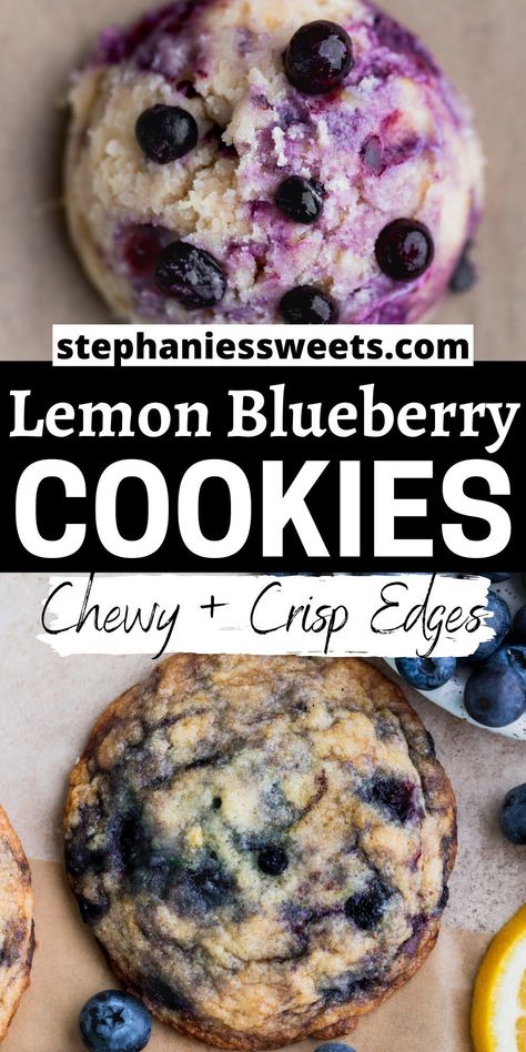 Raspberry White Chocolate Cookies, Blueberry Cookies Recipes, Lemon Blueberry Cookies, Blueberry Cookies, Dessert Recipies, Blueberry Desserts, White Chocolate Cookies, Fruity Desserts, Blueberry Recipes