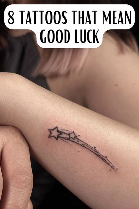 Good luck tattoos, Good luck tattoo ideas, lady luck tattoo ideas, lucky tattoo symbols. money luck tattoo ideas Star Forearm Tattoo, Lucky Tattoo Symbols, Luck Tattoo Ideas, Lady Luck Tattoo, Good Luck Tattoos, Good Luck Tattoo, Luck Tattoos, Self Tattoo, Tattoo Ideas Males