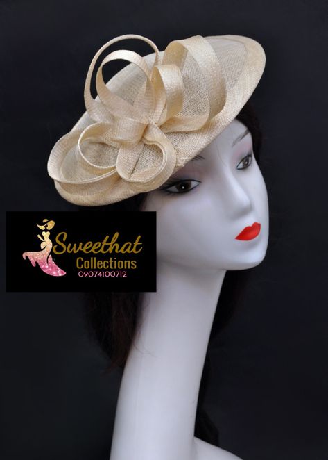 Cream Fascinator, Bespoke Hats, Sinamay Fascinator, Fascinator, Bespoke, Crochet Hats, Band, Cream, Hats