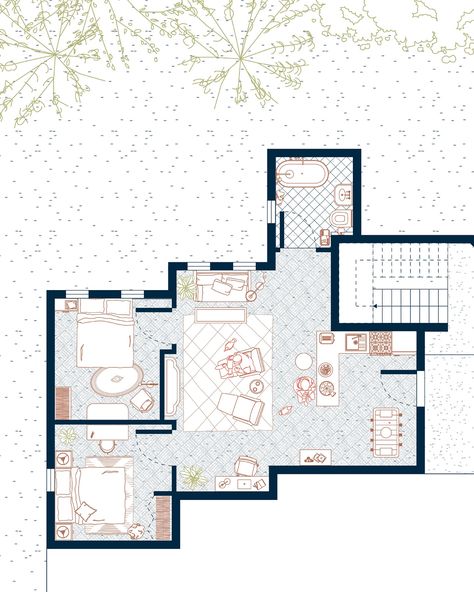 The floor plan of the iconic Friends apartment, featuring Chick Jr, Duck Jr and smelly cat🐣🦆🐈 Would you like a print of this illustration in your space? #art #design #interior #floorplan #layout #housedesign #apartment #illustration #digitalart #friends #friendstvshow #friends30 #tvshowfloorplans #newyork #series Apartment Illustration, Architectural Plan, Friends Apartment, One Room Apartment, Smelly Cat, Apartment Floor Plan, Illustrators On Instagram, Friends Tv Show, Architecture Presentation