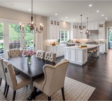 The Best Open Concept Kitchen Design Trends of 2018 #Open #Concept #Kitchen #small #layout #remodel #ideas #anddining Open concept kitchen- living room is perfect for small apartments but it also looks gorgeous in big spaces when the kitchen is connected with the dining room Open Concept Kitchen Living Room, Modern Floor Plans, Kitchen And Dining Room, Kitchen Design Trends, Hus Inspiration, Open Concept Kitchen, Open Kitchen, Küchen Design, Beautiful Kitchens