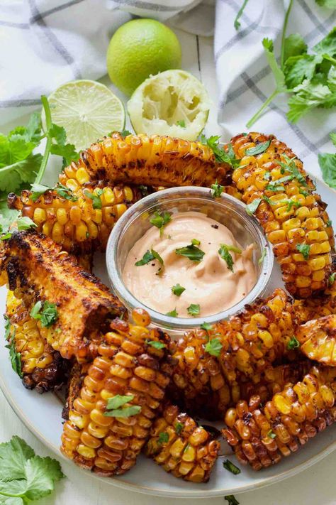 Learn how to make corn ribs or riblets using your air fryer or oven in no time at all to enjoy as a deliciously spiced side dish or a nibble. Eating corn on the cob will never be the same again! #cornribs #cornriblets #airfryer #oven #cornonthecob #vegan How To Make Corn Ribs, Airfryer Corn On The Cob, Air Fryer Corn On The Cob, Corn Ribs Air Fryer, Corn Riblets, Corn Ribs, Ribs In Oven, How To Make Corn, Corn Dishes