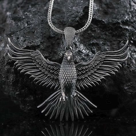 Eagle Jewelry, Solid Necklace, Phoenix Jewelry, Eagle Pendant, Caged Necklace, Gothic Pendant, Eagle Necklace, Pendant Making, Eagle Wings