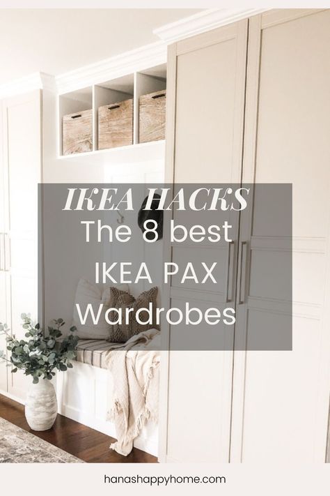 IKEA PAX is a popular closet option that can save you thousands of dollars compared to a custom closet or wardrobe. Here's some easy and beautiful ways to customize an IKEA PAX closet Armoire Pax Ikea, Wardrobe Hacks, Ikea Wardrobe Hack, Functional Closet, Ikea Closet Hack, Ikea Pax Hack, Armoire Pax, Ikea Pax Closet, Pax Closet