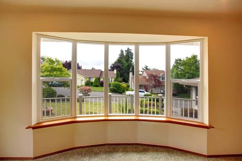 Bow Window Ideas Living Room, Bow Window Living Room, Modern Bay Window, Window Replacement Cost, Installing Replacement Windows, Bow Window, Double Hung Windows, Upvc Windows, Window Replacement