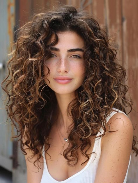 Trendy Haircuts for Curly Hair: Enhance Your Natural Curls Short Curly Hair Brunette, Curly Cut Inspiration, Natural Curly Brunette Hair, Curly Haircut Side Part, Haircuts For Girls With Curly Hair, Armpit Length Curly Hair, Light Brunette Curly Hair, 2c Curly Hair Haircuts Bangs, Curly Hair Cuts With Layers Long