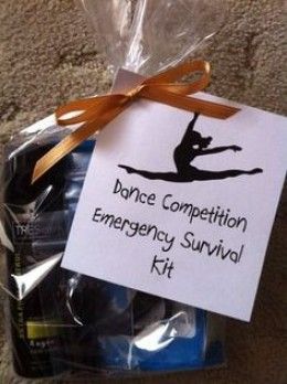 The Perfect Holiday Gifts for Dancers!- so doing this for my friend, who's birthday is coming up! Hotel Door Decorations Dance, Dance Wishlist, Boo Ideas, Dance Competition Gifts, Spirit Bags, Dance Team Gifts, Dance Crafts, Dance Competitions, Buddy Gifts