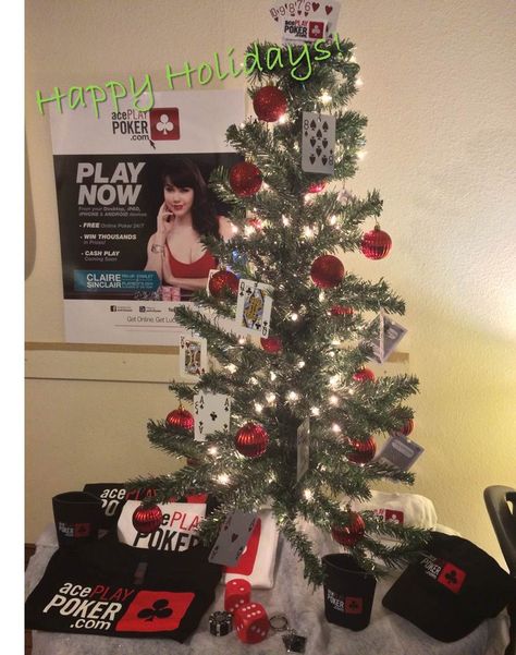 Happy Holidays from the acePLAY Poker Team! Tell us what you think of this years acePLAYpoker.com poker themed Christmas tree! Themed Christmas Tree, Themed Christmas, Christmas Tree Themes, What You Think, Happy Holidays, Poker, You Think, Christmas Crafts, Thinking Of You