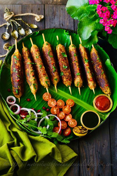 Veg Seekh Kabab, Veg Kabab Recipe, Sheek Kebab, Veg Starters, Seekh Kebab Recipes, Veg Appetizers, Seekh Kebab, Seekh Kabab, Homemade Jerky