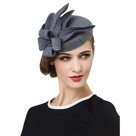 PRICES MAY VARY. Suitable For Head Circumference: 56-58cm/22-22.8inches. The circumference of the hat is adjustable, so it stays on your head well The fascinators is made of 100% wool felt, except the accessories. It is soft, lightweight, breathable and comfortable to wear Fashionable fascinators can be matched with different styles of clothing, show your charm and let you stand out in the crowd The fascinator hat can modify your face shape. The bowknot decoration makes it even more special The Topi Vintage, Classy Hats, Cheap Party, Cocktail Wear, Melbourne Cup, Elegant Hats, Cocktail Hat, Classic Hats, Kentucky Derby Hat