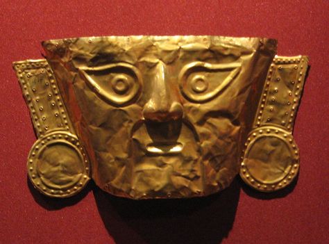 Lambayeque-Chimú culture gold mask | Precolumbian Peruvian g… | Flickr Ancient Tomb, Gold Mask, Buried Treasure, Treasure Hunter, Treasure Hunt, Hidden Treasures, Pure Gold, Archaeology, South America