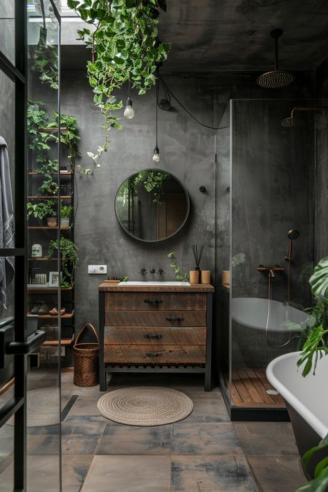 15 Tips for Designing an Industrial Bathroom – Everyday Inspo Industrial Look Bathroom, Industrial Loft Bathroom, Earth Bathroom, Bathroom Ideas Rustic, Industrial Bathroom Ideas, Bathroom Industrial, Ideas For Bathrooms, Industrial Bathroom Design, Bathroom Loft