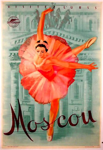 1950s-moscow-ballet-poster Vintage Travel Wedding, Ballet Company, Art Ballet, Ballet Posters, Vintage Ballet, Ballet Art, Vintage Canvas, Advertising Poster, Poster Vintage