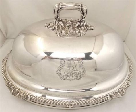 Dish cover Antique Victorian Silver Plated Meat/ Food cover/ Dome c1860 Meat Food, Food Cover, Silver Trays, Silver Decor, Silver Tea, Butler's Pantry, Silver Spoons, Serving Piece, Silver Pieces