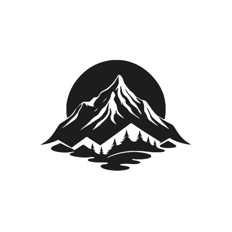 Mountain black and white logo design vector, nature landscape adventure Nature Logo Design Ideas, Logo Design Black And White, Mountain Graphic Design, Mountain Symbol, Black And White Logo Design, Black And White Mountain Drawing, Black Mountain Wallpaper Hd, White Logo Design, Mountain Logo Design