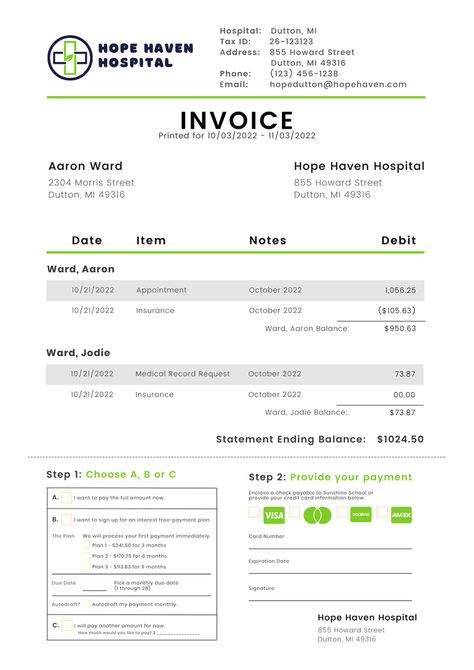 4 Invoice Examples for Medical Record Requests — Etactics Medicine Receipt, Usa Hospital, Hospital Bill, Invoice Example, Health Information Management, Cute Tumblr Pictures, Medical Records, Work Tools, Medical Billing