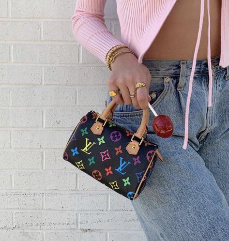 Louis Vuitton Handbags Aesthetic, Lv Takashi Murakami, Louis Vuitton Murakami Bags, Lv Multicolor, Louis Vuitton Mini Bag, Vintage Lv Bag, Louis Vuitton Nano Speedy, Louis Vuitton Mini Speedy, Louis Vuitton Takashi Murakami