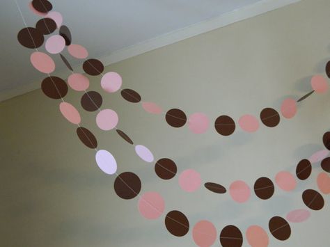 Paper Garland 10ft -Light Pink and Brown Garland Birthday Party Decor Photo Prop Baby Shower Decor on Etsy, $12.00 Brown And Pink Party Decor, Brown Baby Shower Ideas, Garland Birthday, Rectangle Tables, Pink Party Decorations, 23rd Birthday, Spring 2025, Brown And Pink, Brown Babies