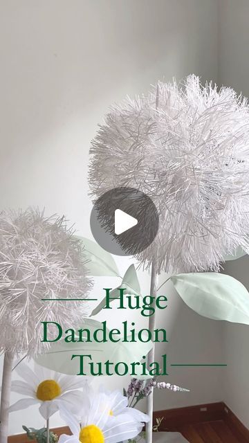 Paper Dandelion Diy, Large Dandelion Flower Diy, Dandelion Paper Flower, Giant Dandelion Diy, Dandelion Diy, Paper Dandelion, Large Paper Flowers Diy, Giant Flowers Diy, Huge Flowers