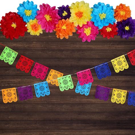 PRICES MAY VARY. A Nice Combination: you will get 12 pieces of Mexican paper flowers in 2 styles and 6 colors with 2 sheets of glue and 1 roll of white ribbon, 1 piece of Mexican theme party wood grain backdrop, and 2 pieces of Papel Picado Banner, the nice combination can meet your various use and decoration needs for your Mexican Fiesta party Celebrate Your Fiesta Party: our Mexican themed party decorations adopt many beautiful colors, there are two styles of paper flowers, very in line with t Mexican Theme Party Tablecloth, Fiesta Centerpieces Mexican Zazzle, Mexican Baby Shower Table, Mexican Fiesta Centerpieces Zazzle, Simple Mexican Fiesta Centerpieces, Mexican Paper Flower Template, Mexican Flower Photo Backdrop, Fiesta Theme Party Candy Table, Mexican Fiesta Theme Dessert Table