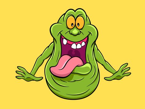 Slimer! by Anthony Mungioli Slimer Drawing, Slimer Tattoo, Slimer Cartoon, Slimer Ghostbusters, Ghostbusters Slimer, Ghostbusters Party, School Murals, The Real Ghostbusters, Ghost Busters