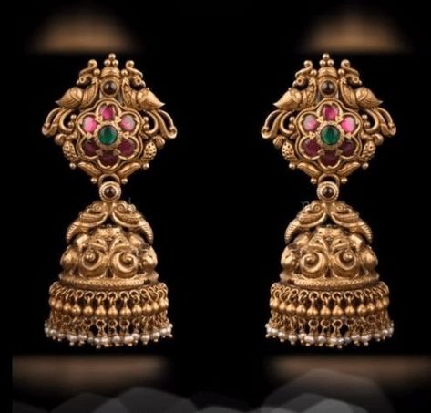 https://in.pinterest.com/krishnajewellersjubileehills/ Kameshwari Jewellery, Kameswari Jewellers, Temple Jewellery Earrings, Buy Earrings Online, Gold Jhumka, Jhumka Designs, Gold Temple Jewellery, Indian Jewelry Earrings, Earrings Ideas