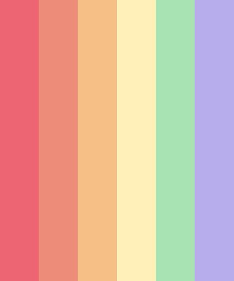 Kidcore Colour Palette, Dusty Rainbow Color Palette, Kidcore Palette, Dreamcore Color Palette, Kidcore Color Palette, Kids Colour Palette, Cute Color Palettes, Pastel Rainbow Color Palette, Cute Color Palette