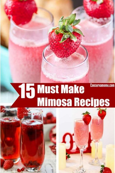 This delicious round up of 15 Must Make Mimosa Recipes will pair wonderfully with any fun event, brunch or party! Mimosa Recipes, Mimosa Recipe, Drink Party, Champagne Brunch, Birthday Brunch, Mothers Day Brunch, Jello Shots, Brunch Party, Daiquiri