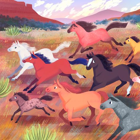 Melanie Demmer — The Bright Agency Horse Stable Illustration, Horse Caricature, Cute Horse Illustration, Pony Illustration, Pony Photography, Horses Illustration, Horses Playing, Draw Horse, Horse Mural