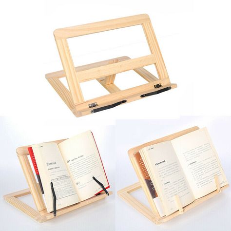 Product Description Features: The user-friendly reading stand can be carried out easily and conveniently. You can adjust angles for your more comfortable operation. The stand can be folded and unfolded with ease. It's versatile and can serve as a notebook stand, phone holder,book holder, etc. It's also a useful reading stand. Specification: Styles:Wood Buckle,Iron Buckle Material:Wood Size:about 24cm*30.5cm [Conversion: 1cm=0.3937 inch, 1inch=2.54 cm] Angles: with adjustable 4 levels Package inc Book Holder Wood, Cook Book Holder, Reading Stand, Notebook Holder, Cool Stationary, Book Rest, Cookbook Stand, Book Holder Stand, Stand Phone Holder