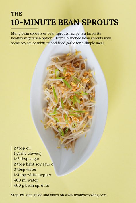 Soy Sprouts Recipes, Recipes For Bean Sprouts, Bean Sprout Recipes Healthy, Sprouted Mung Bean Recipes, Recipes With Bean Sprouts, Mung Bean Sprouts Recipes, Beansprout Recipes, Bean Sprouts Recipes, Bean Sprouts Recipe