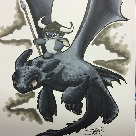 Stitch and Toothless Stitch And Toothless, Toothless And Stitch, Hiccup, Baymax, Disney Stitch, Toothless, Disney Dream, A Dragon, Httyd