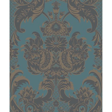 Lee Jofa Wallpaper, Teal Damask, Charcoal Wallpaper, Cole And Son Wallpaper, W Wallpaper, Lee Jofa, Damask Wallpaper, Drapery Hardware, Fabric Houses