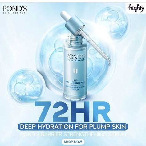 Ponds Hydra Miracle Barrier Strengthening Serum with Hyaluronic Acid 💁🏻 ✅ Now: Rs.969 || ❌Was: Rs.1100 (12% Off) 🎆 Use code "GETHIGHFY200" for free delivery!! 💁🏻SHOP at 🔗bit.ly/highfypk (link in bio too) #highfysale #pondsskincare #skintreatment #skincare #hyaluronicacid #faceserum #brighteningserum #glowserum #skincareroutine #skinbrightening #MAHB10 #BeautificationZone Derma Skincare, Ponds Skin Care, Beauty Science, Hyaluronic Serum, Skin Care Packaging, Power Points, Cosmetic Design, Hyaluronic Acid Serum, Gel Moisturizer