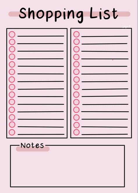 Shopping List Printable, Animal Writing, Shopping List Template, Planner Designs, Writing Paper Template, Organizator Grafic, Study Planner Printable, To Do Planner, Pink Planner