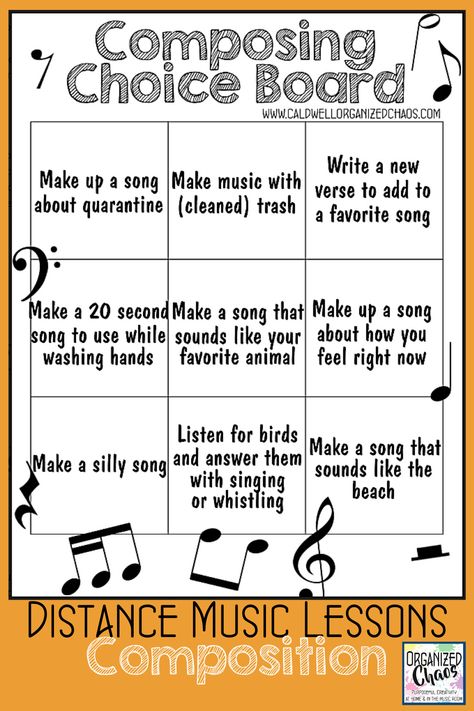 Composition is one of those areas that actually lends itself to distance learning in many ways. Whether you're sending home packets, putting lessons online, or teaching live virtual classes, here are some of my favorite lesson ideas for teaching music composition. Middle School Music Lessons, Grade 5 Music Lessons, Composing Music Tips, Music Class Lesson Plans, Music Integration Lessons, Music For Elementary Students, Instruments Of The Orchestra, Music Activities For Kids, General Music Classroom