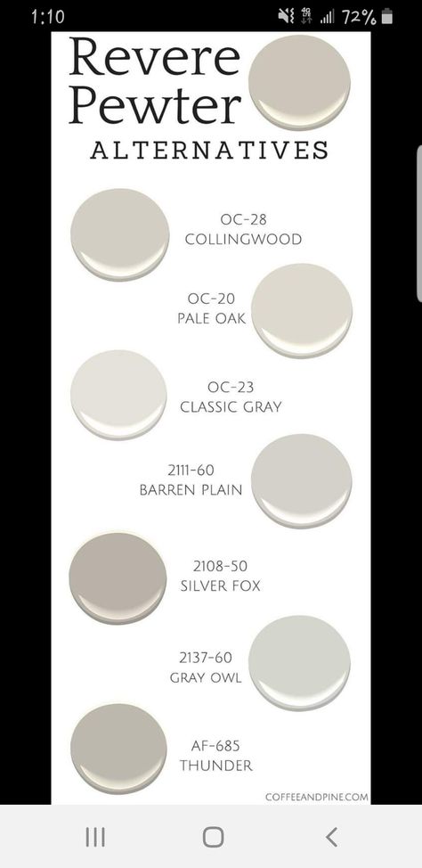 Silver Fox Benjamin Moore, Paint Benjamin Moore, Revere Pewter Benjamin Moore, Revere Pewter, Gray Owl, Interior Accents, Exterior Remodel, Silver Fox, Benjamin Moore