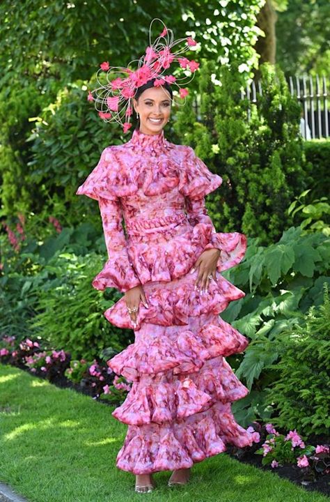 Ascot Outfits, Kitty Spencer, Maya Jama, Best Dressed Celebrities, Fashion Newsletter, Prince Charles And Camilla, Spotted Dress, Wearing Color, Holly Willoughby