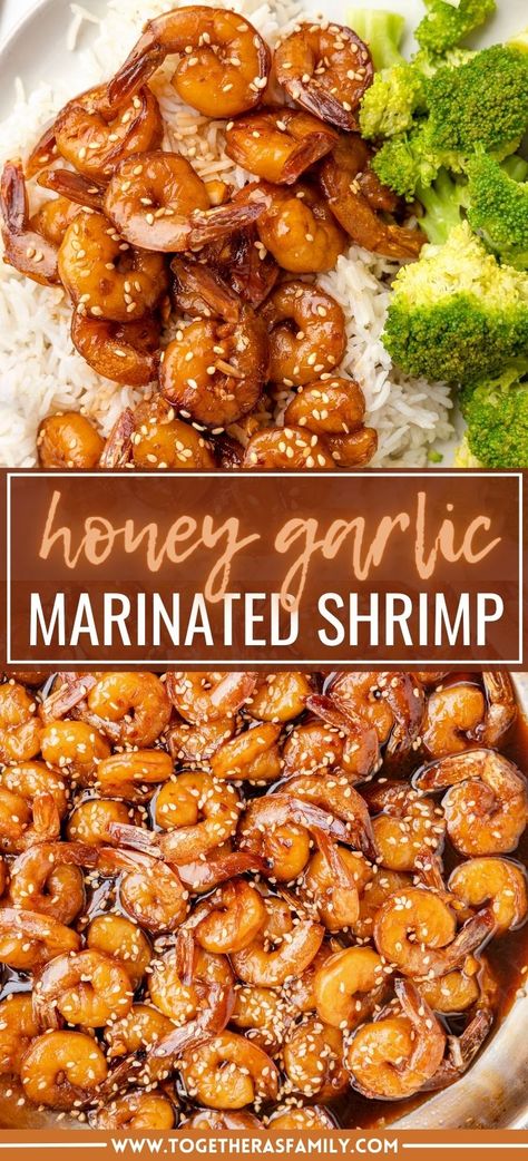 Sticky Honey Garlic Butter Shrimp, Honey Garlic Soy Sauce, Honey Garlic Butter Shrimp, Easy Honey Garlic Shrimp, Shrimp Meal Prep, Soy Sauce Marinade, Honey Shrimp, Shrimp And Rice Recipes, Honey Garlic Shrimp