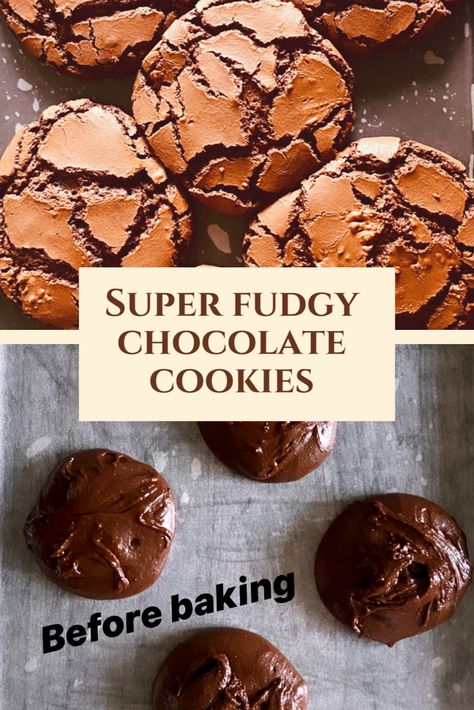 Eggless Brownie Cookies, Eggless Chocolate Cookies, Brownies And Cookies, Cookies Eggless, Soft Chocolate Cookie, Khana Khazana, Easy Homemade Cookies, Eggless Chocolate Chip Cookies, Triple Chocolate Cookies