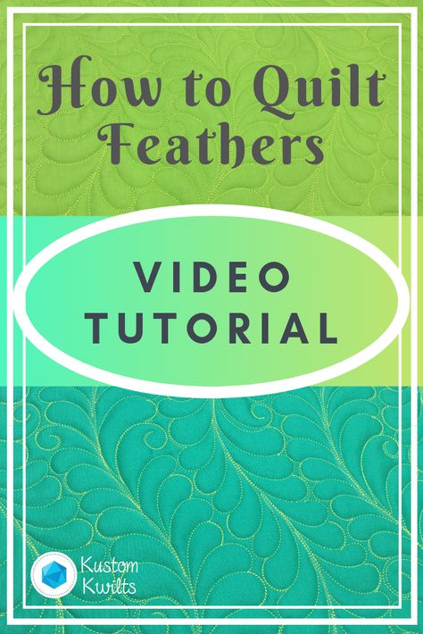 How to quilt feathers - video tutorial - Kustom Kwilts Fmq Borders, Free Motion Quilt Tutorial, Longarm Quilting Tutorials, Machine Quilting Tutorial, Quilting Business, Quilting Stitch Patterns, Quilting Motifs, How To Quilt, Feather Quilt