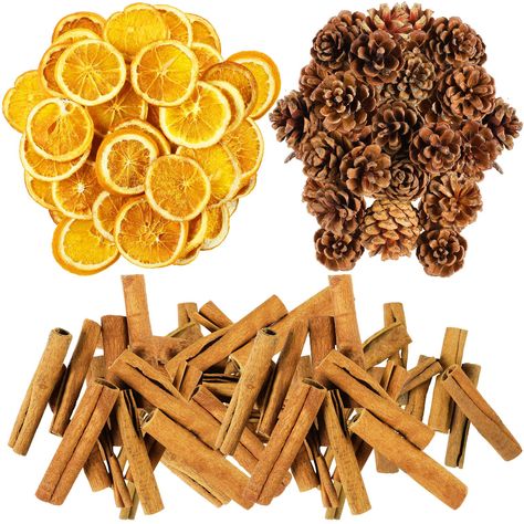 PRICES MAY VARY. Impressive Package Content: with a comprehensive package of 25 dried orange slices, 25 natural pine cones, and 10 cinnamon sticks, we ensure your decor needs are not just met, but exceeded; Dazzle your guests with the stunning variety of natural decorations this festive season; Christmas ornaments may come in lots of different sizes, colors, and shapes that are out of control but do not affect appearance and use Well Sized Christmas Aesthetic: add our beautifully sized decoratio Orange And Brown Christmas Decor, Christmas Tree With Dried Oranges, Fall And Christmas Decor Combined, Thanksgiving Tree Decorations, Natural Christmas Tree Decorations, Orange Christmas Decor, Diy Crafts Vases, Old Fashioned Christmas Decorations, Dried Orange Garland